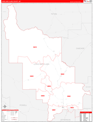 Lewis-And-Clark Red Line<br>Wall Map